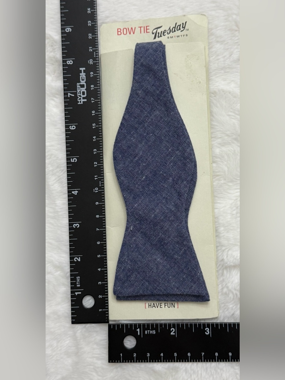Vtg Bow Tie Tuesday Men's Chambray Self-Tie Bow Tie NWT Blue Deadstock